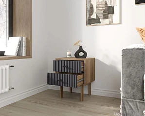 Тумбочка с двумя ящиками "Emerson" арт EM16/7024/L в интерьере