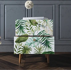 Тумбочка "Berber" с двумя ящиками 4 принт арт BB03/Print_04, разноцветная