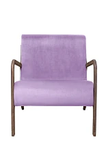 Низкое кресло с деревянными подлокотниками Mody Purple фиолетовое