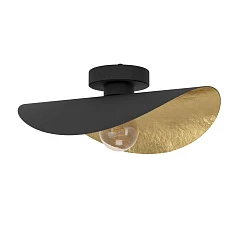 красивые 390391 Светильник настенно-потолочный SACEDA, 1X40W(E27), сталь, черный, золотой в интернет-магазине