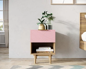 красивые Тумбочка с верхним ящиком "Line" LN10/GR1/pink в интернет-магазине