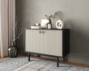 фото Комод с двумя дверками "Emerson" арт EM02/milky/L в интерьере