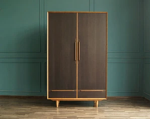 купить Шкаф двустворчатый  "Bruni Black" с двумя ящиками арт BR27/2Black в интернет-магазине