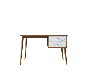 фото Стол рабочий "Berber" принт 15 с одной тумбой арт BB20/Print_15 в интерьере