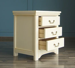 заказать Бежевая прикроватная тумба "Olivia" на 3 ящика арт GA3002C