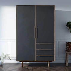 фото Шкаф в скандинавском стиле "Bruni Black" с ящиками арт BR27Black в интерьере