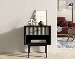 фото Тумбочка с верхним ящиком "Emerson" арт EM11/gray/L в интерьере