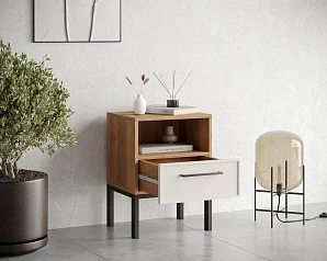 Тумбочка с нижним ящиком "Nicole" арт NEM17 Белый на заказ в интернет-магазине