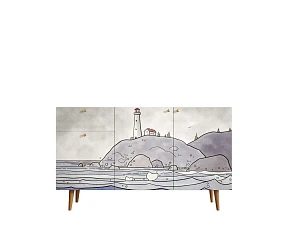 красивый Комод "Berber" с двумя дверками и ящиками арт BB17/Print_51 на заказ