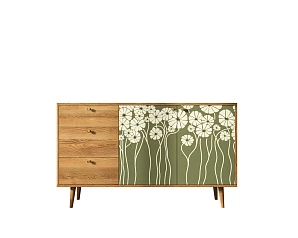Комод "Berber" с двумя дверками и ящиками  арт BB05/Print_53 в интерьере