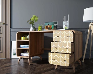 купить красивый Рабочий стол в Скандинавском стиле "Ellipse print" принт 1 арт EL08/print_1