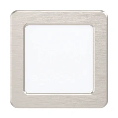99167 Светодиодный встраиваемый светильник FUEVA 5, 5,5W (LED), 117х117, ET26, 650lm, 3000K, сталь, никель в интерьере