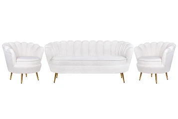 купить красивый Комплект кресел и дивана ракушка Pearl Triple White Boucle в интернет-магазине