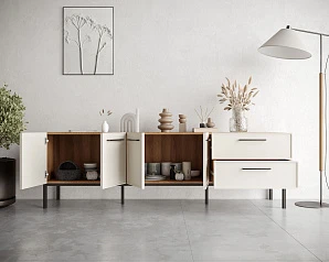 Комод с четырьмя дверками и двумя ящиками "Nicole" арт NEM04 на заказ