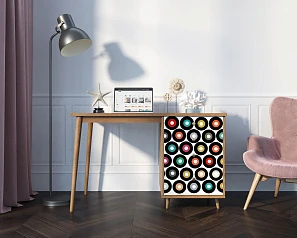 красивые Стол рабочий "Berber" принт 37 с одной тумбой арт BB31/Print_37 в интернет-магазине