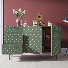 фото Комод "Berber" с двумя дверками и ящиками принт 12 арт BB17/Print_12 в интерьере