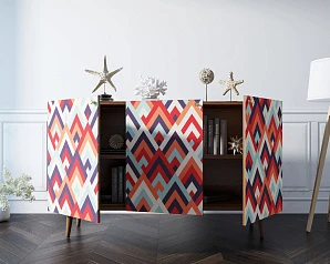 фото Комод "Berber" три дверки 2 принт арт BB01/Print_02 в интерьере