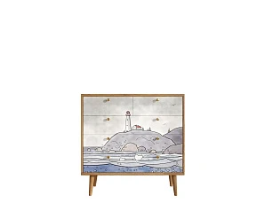 красивый Комод "Berber" пять ящиков арт BB36/Print_51 в интернет-магазине