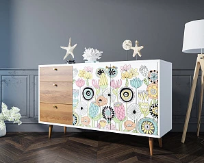 стильные Комод "Berber" с двумя дверками и ящиками  арт BB05/Print_03