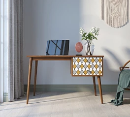 купить стильный Стол рабочий "Berber" принт 22 с одной тумбой арт BB20/Print_22