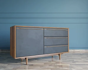 заказать Комод "Brun Blacki" с ящиками и дверкой арт BR-02Black в интернет-магазине