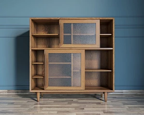 красивый Буфет "Bruni" с витражными стеклами арт BR32