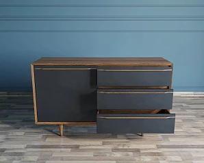 заказать Комод "Brun Blacki" с ящиками и дверкой арт BR-02Black в интернет-магазине