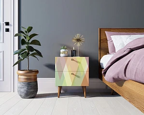 купить красивые Тумбочка "Berber" с двумя ящиками 16 принт арт BB03/Print_16, разноцветная в интернет-магазине