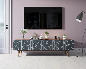 Комод "Berber" с ящиками низкий под TV принт 18 арт BB19/Print_18 на заказ