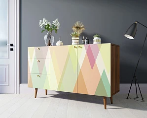 купить стильные Комод "Berber" с двумя дверками и ящиками принт 16 арт BB17/Print_16 в интернет-магазине