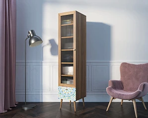 стильный Буфет "Berber" одностворчатый с ящиком принт 46 арт BB48/Print_46 на заказ