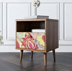 заказать стильные Тумбочка "Berber" с одним ящиком 6 принт арт BB06/Print_06, разноцветная