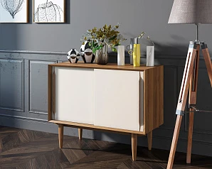 Комод в Скандинавском стиле "Bruni white" две дверки арт BR25WH