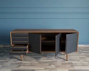 заказать Комод "Bruni Black" три дверки арт BR04Black в интернет-магазине