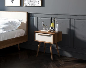 купить стильные Тумба для прихожей в Скандинавском стиле "Bruni white" с ящиком