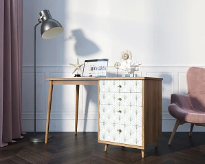 купить красивые Стол рабочий "Berber" принт 38 с одной тумбой арт BB31/Print_38