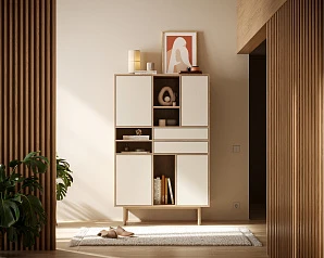 купить Комод высокий с дверками и ящиками "Alice" арт ALC07 в интернет-магазине