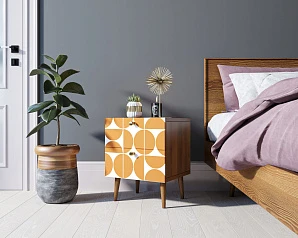 Тумбочка "Berber" с двумя ящиками 14 принт арт BB03/Print_14, разноцветная