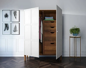 Шкаф "Andersen" широкий двухстворчатый арт AN27WH