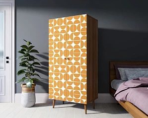 Шкаф малый двухстворчатый "Berber" принт 14 арт BB08/Print_14 в интерьере