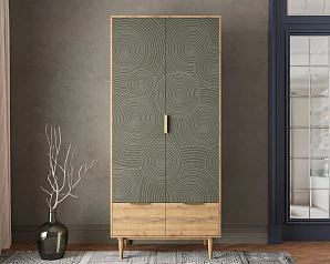 стильные Шкаф двухстворчатый  с ящиками "Line" R26/browngrey