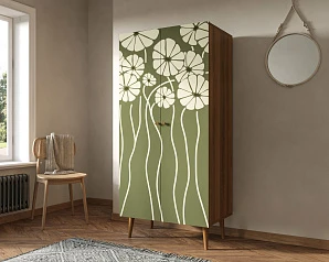 красивый Шкаф малый двухстворчатый "Berber" принт 53 арт BB08/Print_53