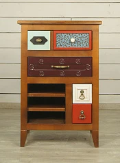 красивые Вертикальная тумба "Gouache Birch" арт M20006ETG/1, разноцветная в интернет-магазине