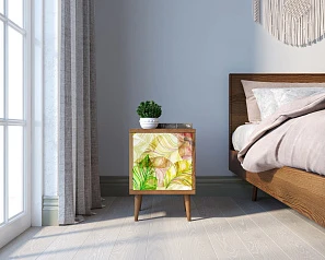 Тумбочка "Berber" с дверкой 29 принт арт BB21/Print_29, разноцветная в интерьере