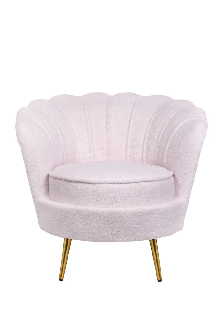 Низкое кресло ракушка Pearl Pink Boucle на заказ в интернет-магазине