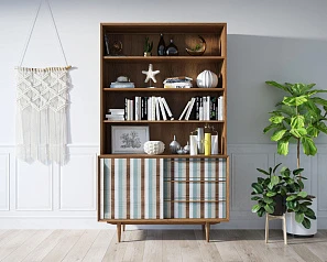 купить Стеллаж "Bruni print 1" с дверками арт BR-01/print_1