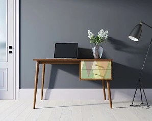 Стол рабочий "Berber" принт 16 с одной тумбой арт BB20/Print_16 на заказ в интернет-магазине