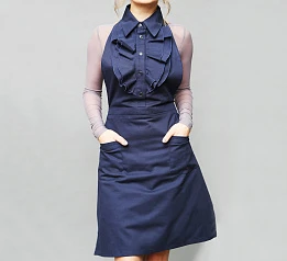 стильные Фартук синий с воланом