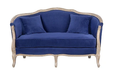 фото Дизайнерский двухместный диван Darcy 2 ампир синий