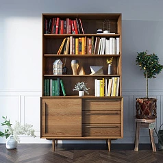 Стеллаж "Bruni" с дверками арт BR-01 в интерьере